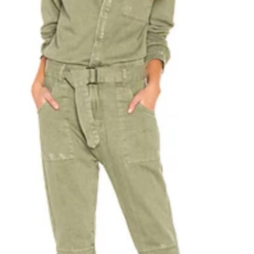 One Teaspoon Khaki Denim Jumpsuit